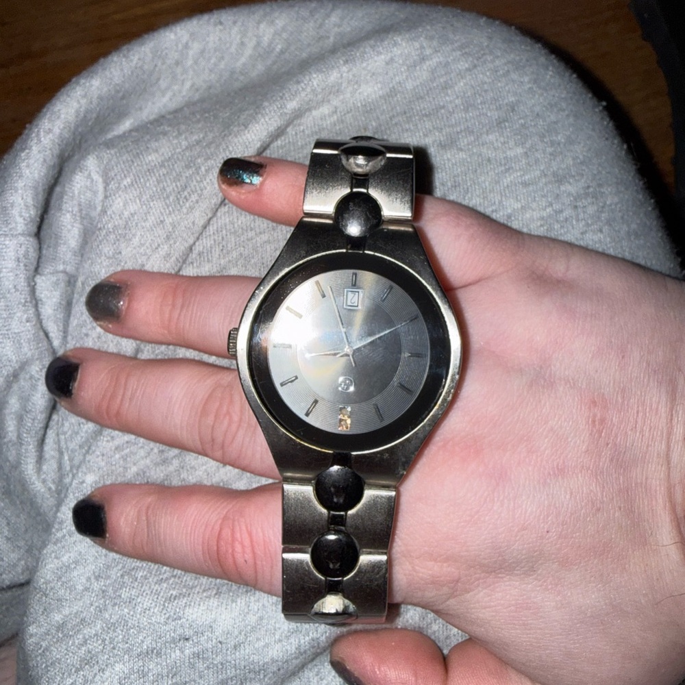 Silver and Black Watch
